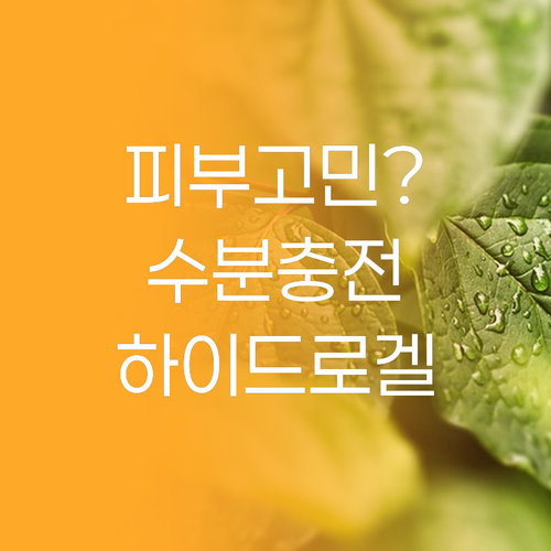 피부 고민 끝! 하이드로겔 패치로 촉