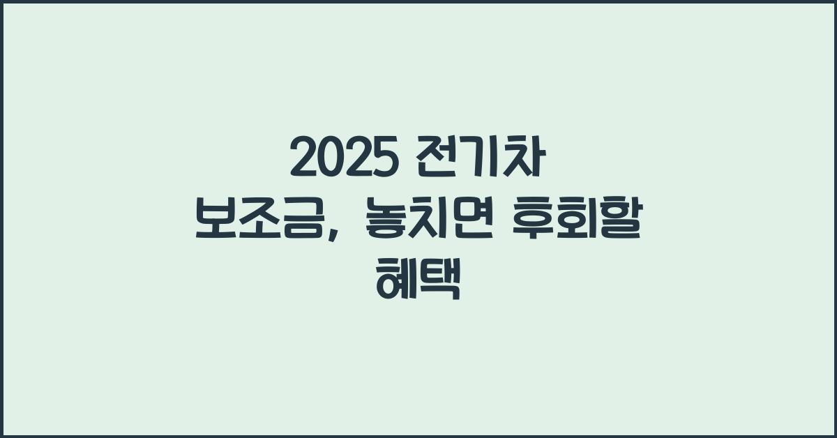 2025 전기차 보조금