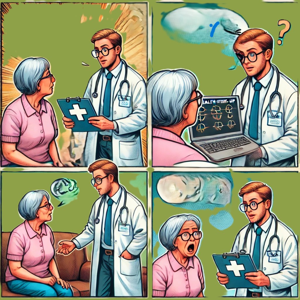 건강검진받고 있는 할머니의 모습