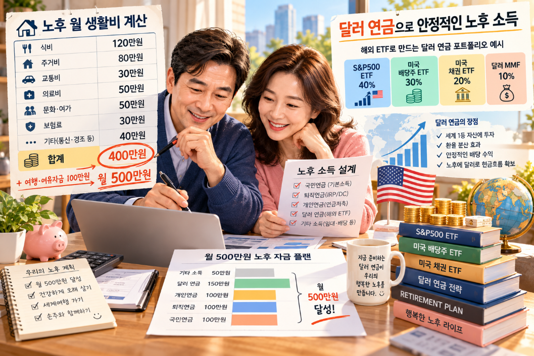월 생활비부터 계산해 달러 연금으로 노후 소득을 설계하는 50대 부부