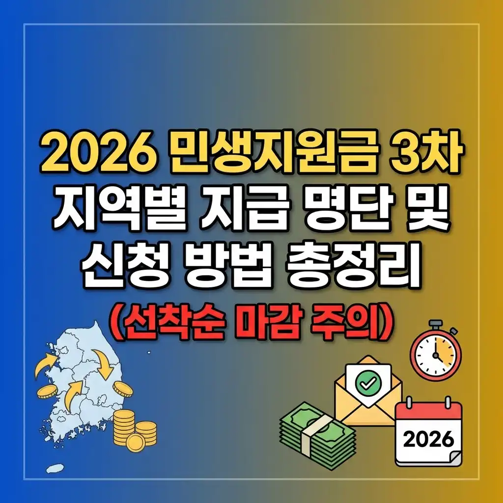 2026 민생지원금 3차 지역 신청방법 및 지급 명단 총정리