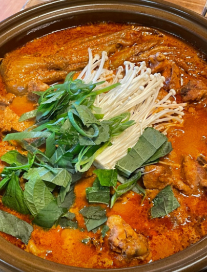 깻잎을 잘개썰어서 넣은 닭볶음탕
