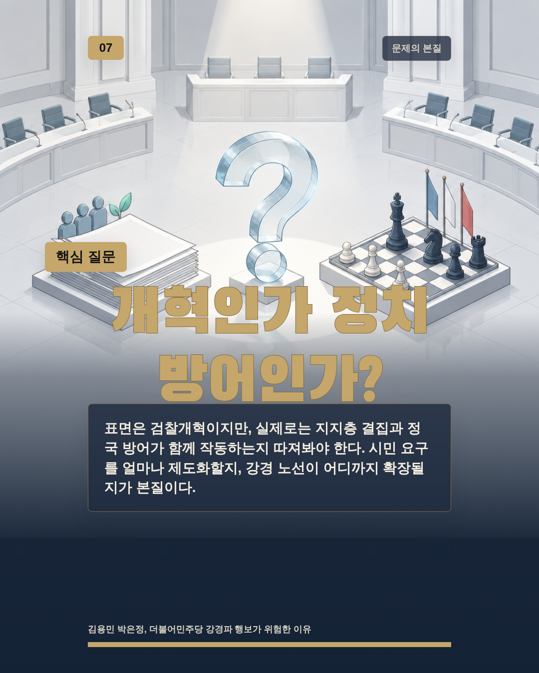 개혁인가 정치 방어인가?