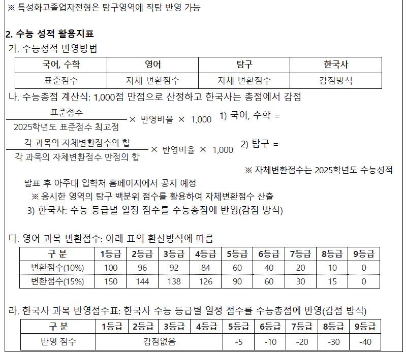 아주대 정시 수능성적산출방법 2025 사진 2