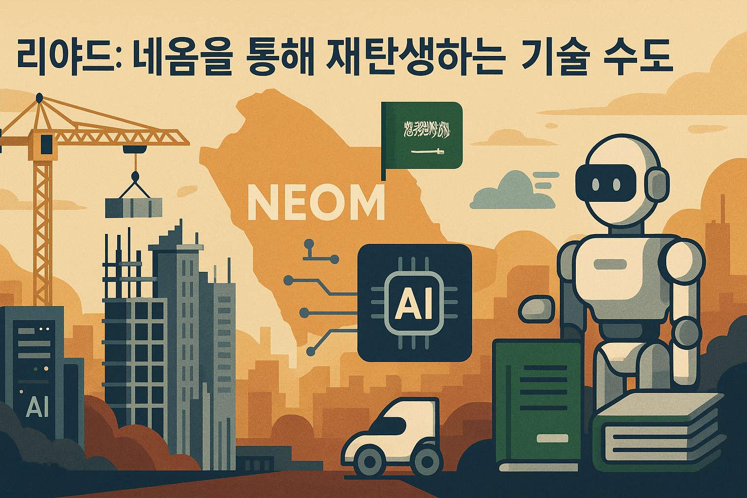 "리야드 &ndash; 네옴시티 중심의 AI 인프라 구축"에 대한 이미지입니다.