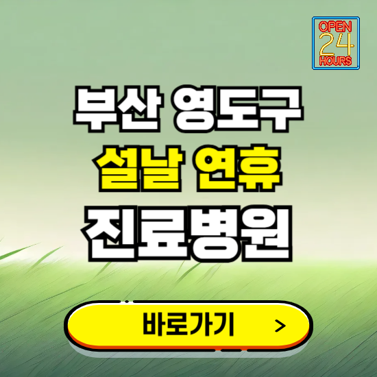 부산 영도구 설날 연휴 진료병원 찾기 ❘ 24시 응급 야간 심야 문여는 병원