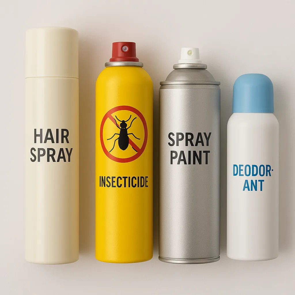 헤어스프레이, 살충제, 방향제 등은 가연성 위험 때문에 제한됩니다.