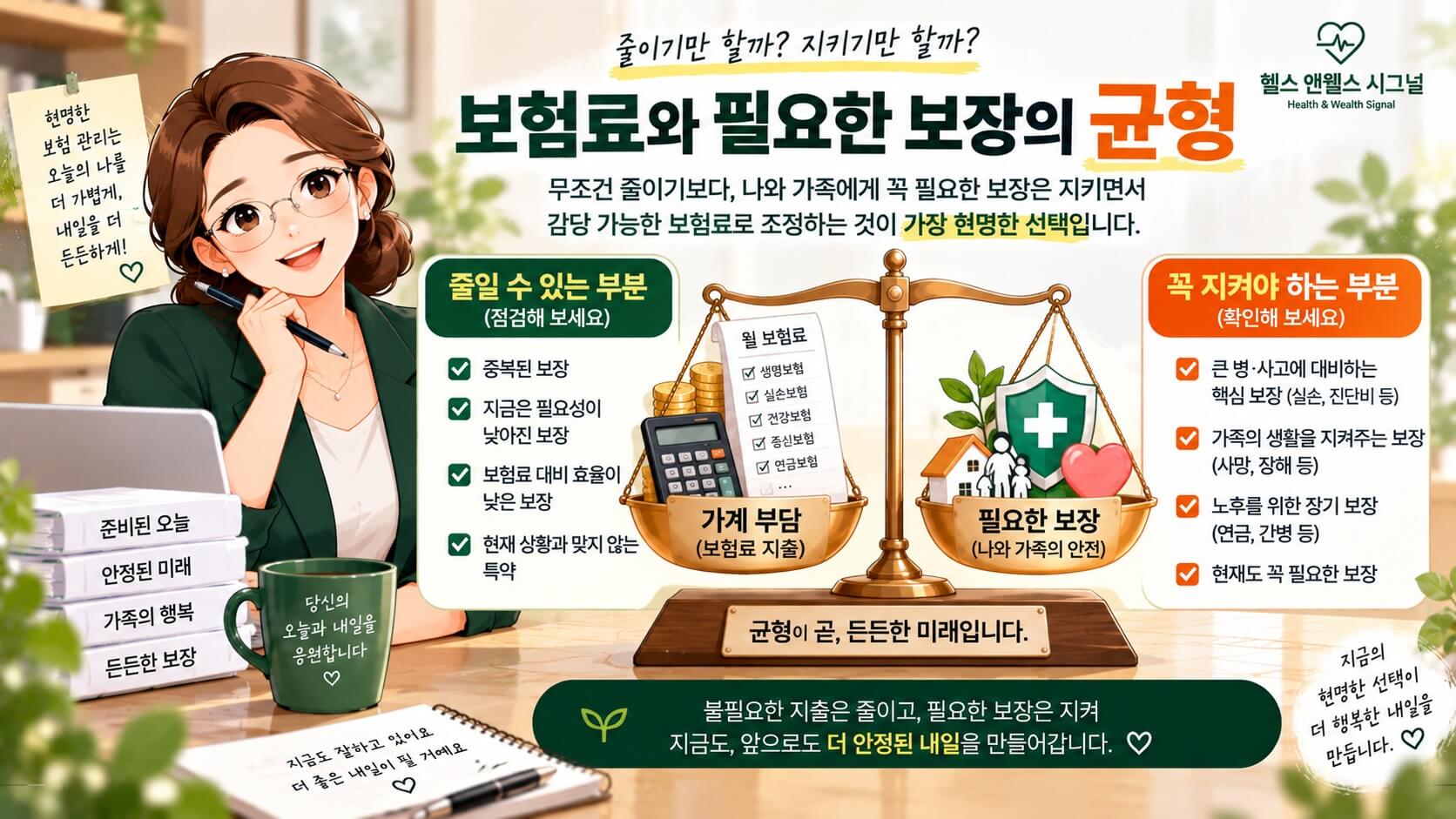 보험료 부담과 필요한 보장의 균형을 확인하는 방법