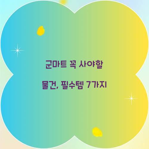 군마트 꼭 사야할 물건