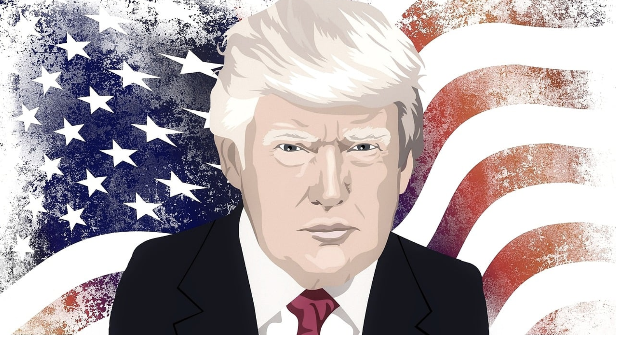 미국 트럼프 대통령 일러스트 이미지