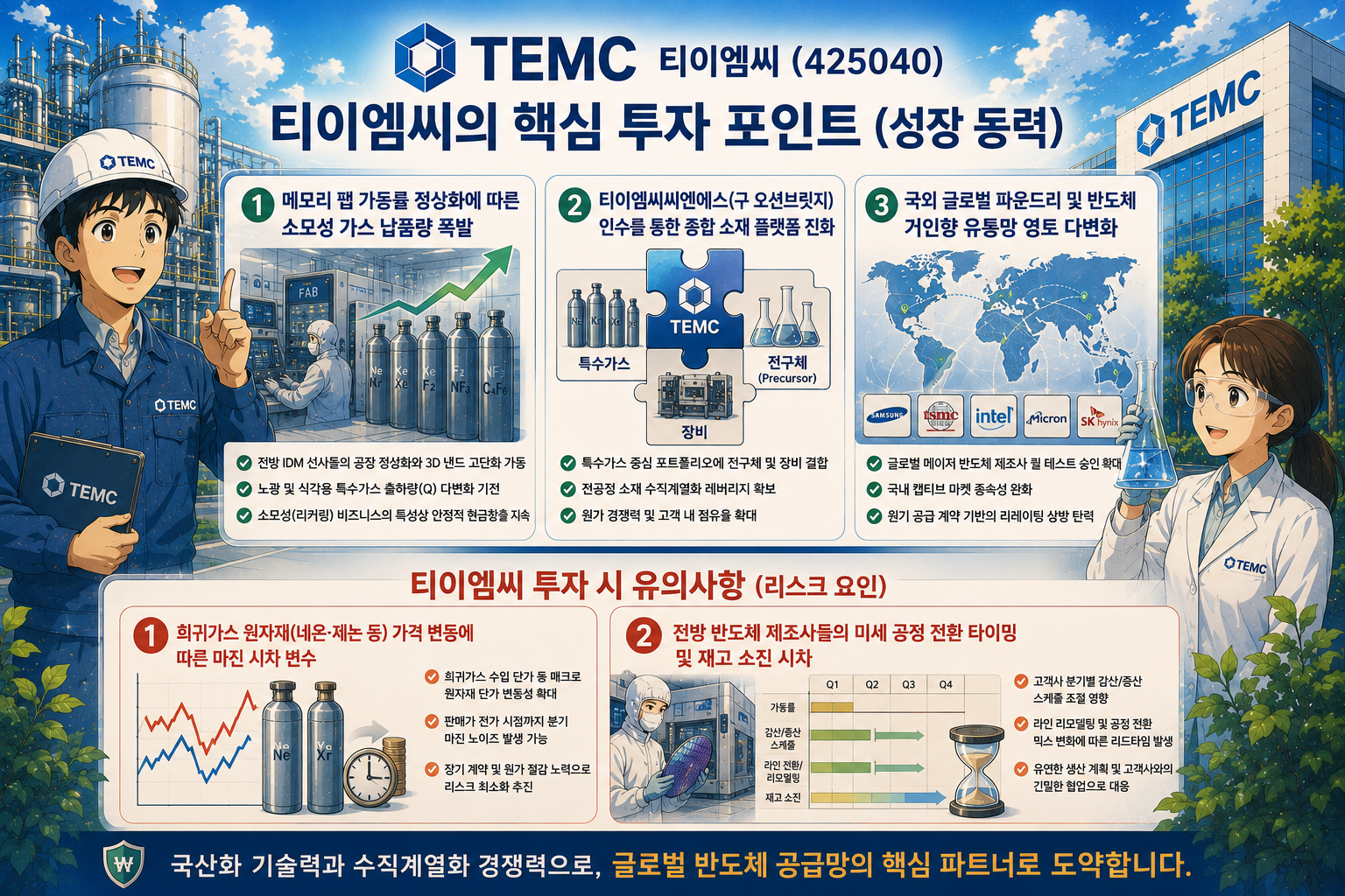티이엠씨 투자 요약 인포그래픽