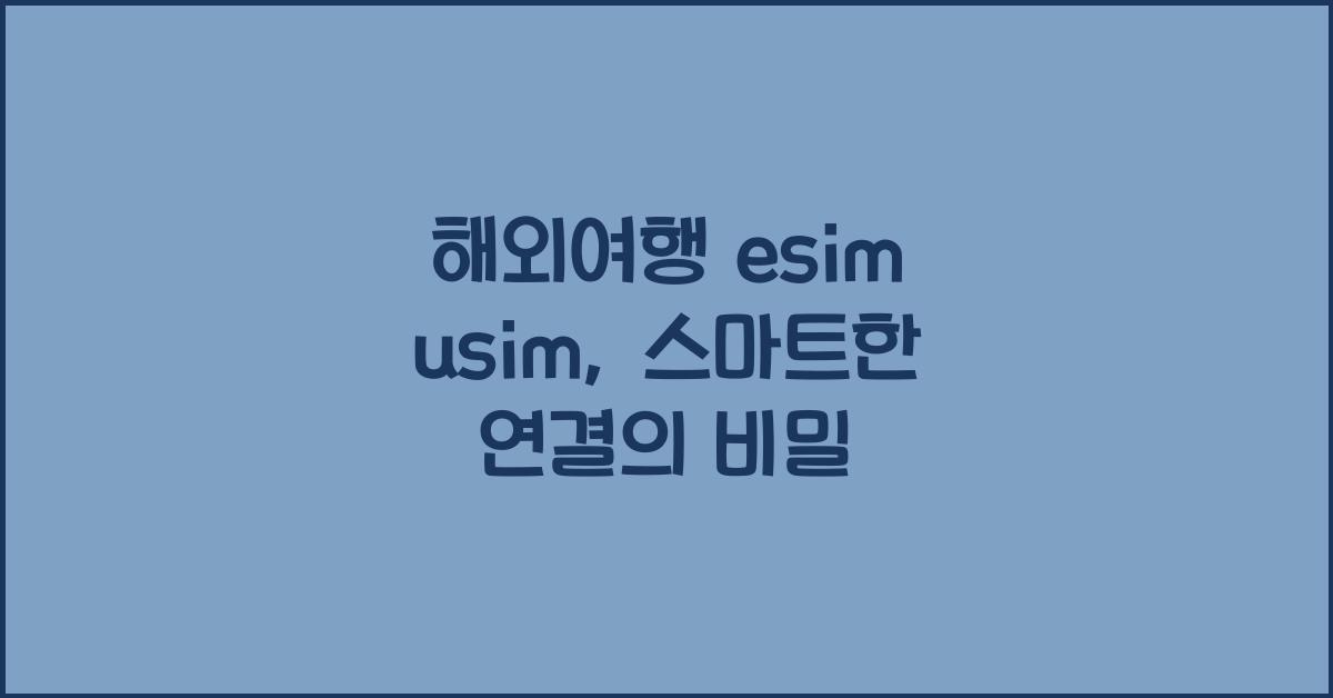 해외여행 esim usim