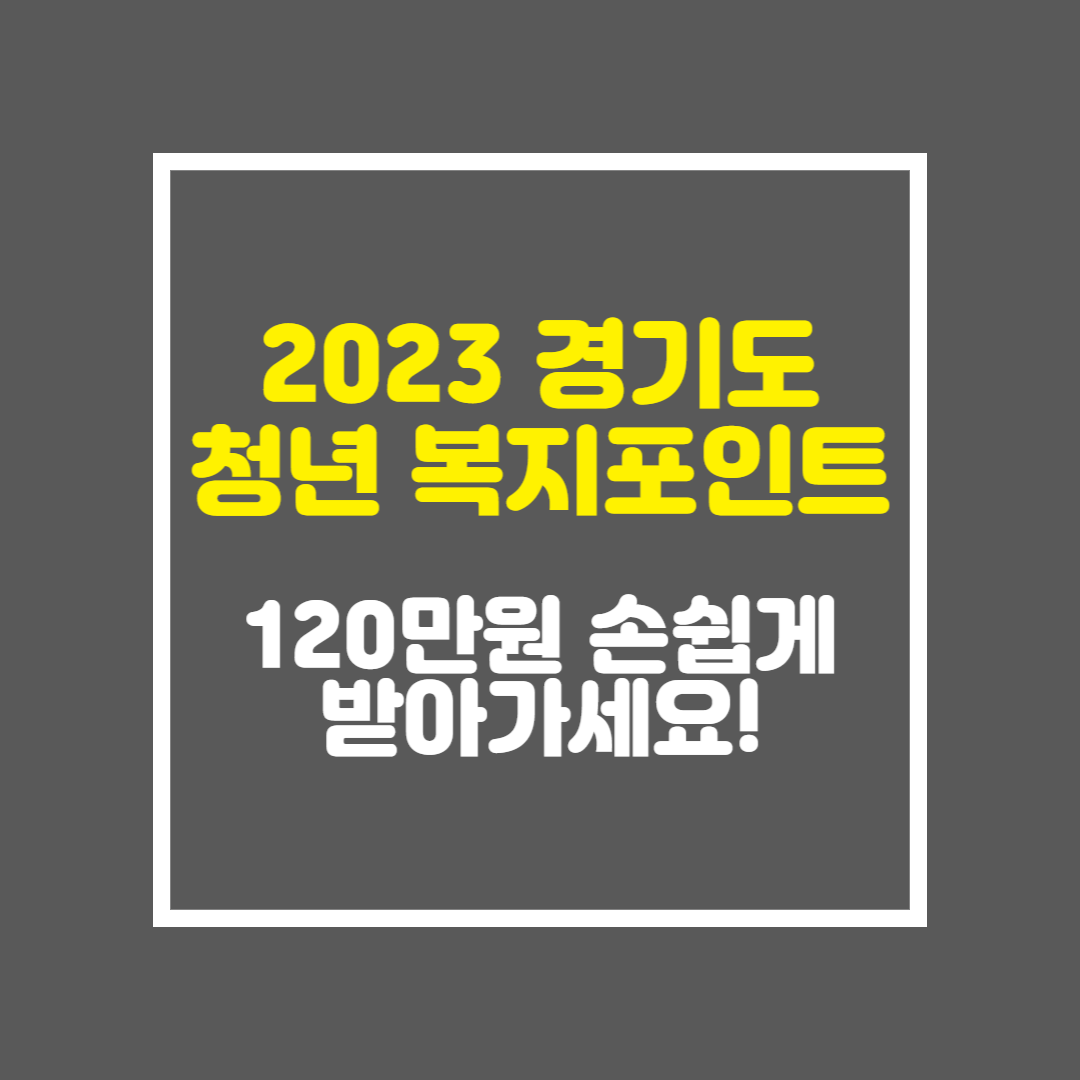 2023 경기도 청년 복지포인트