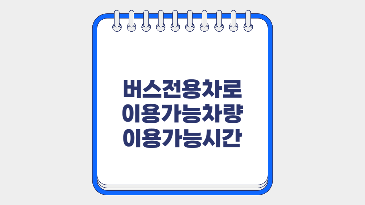 버스전용차로이용가능시간이용가능차량