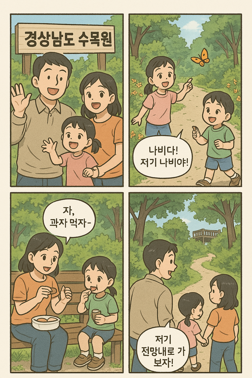 경상남도 수목원에 방문한 가족