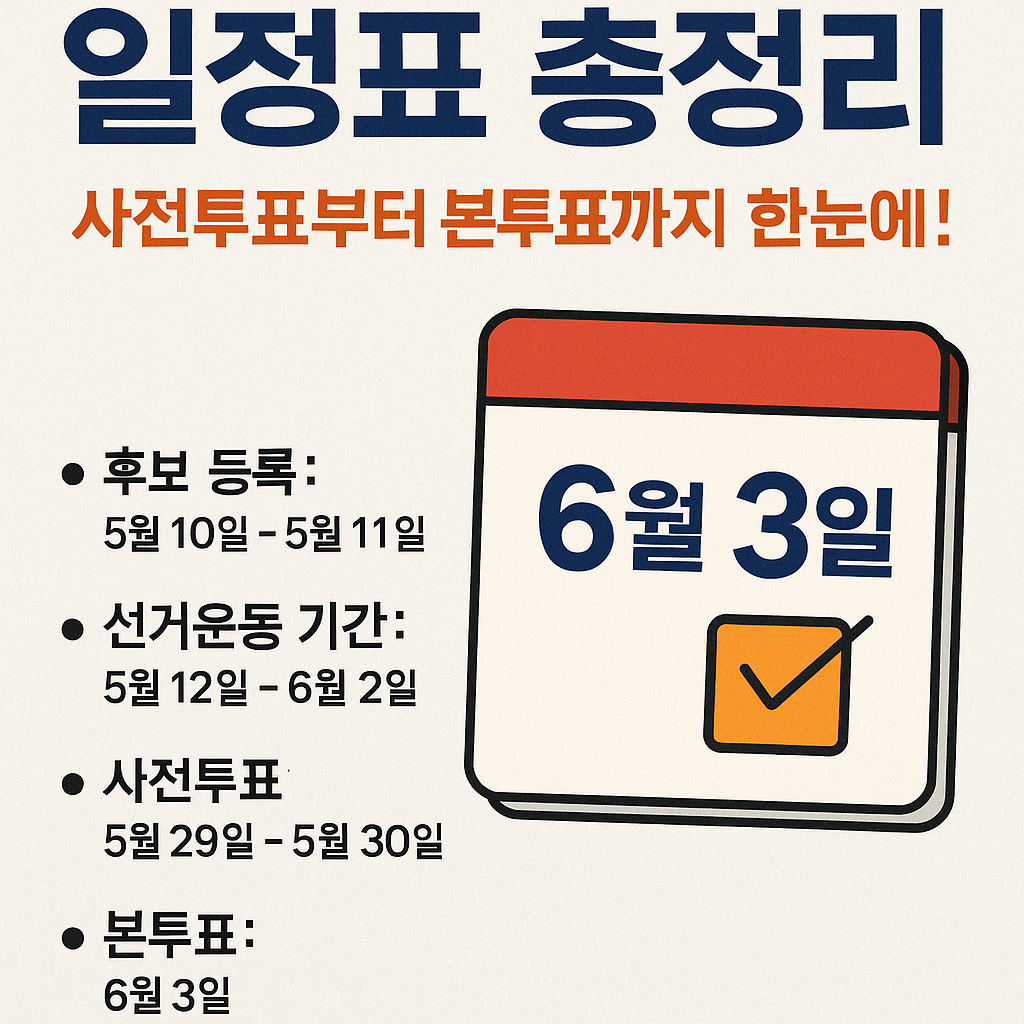 2025 대선 일정표 총정리 – 사전투표부터 본투표까지 한눈에!