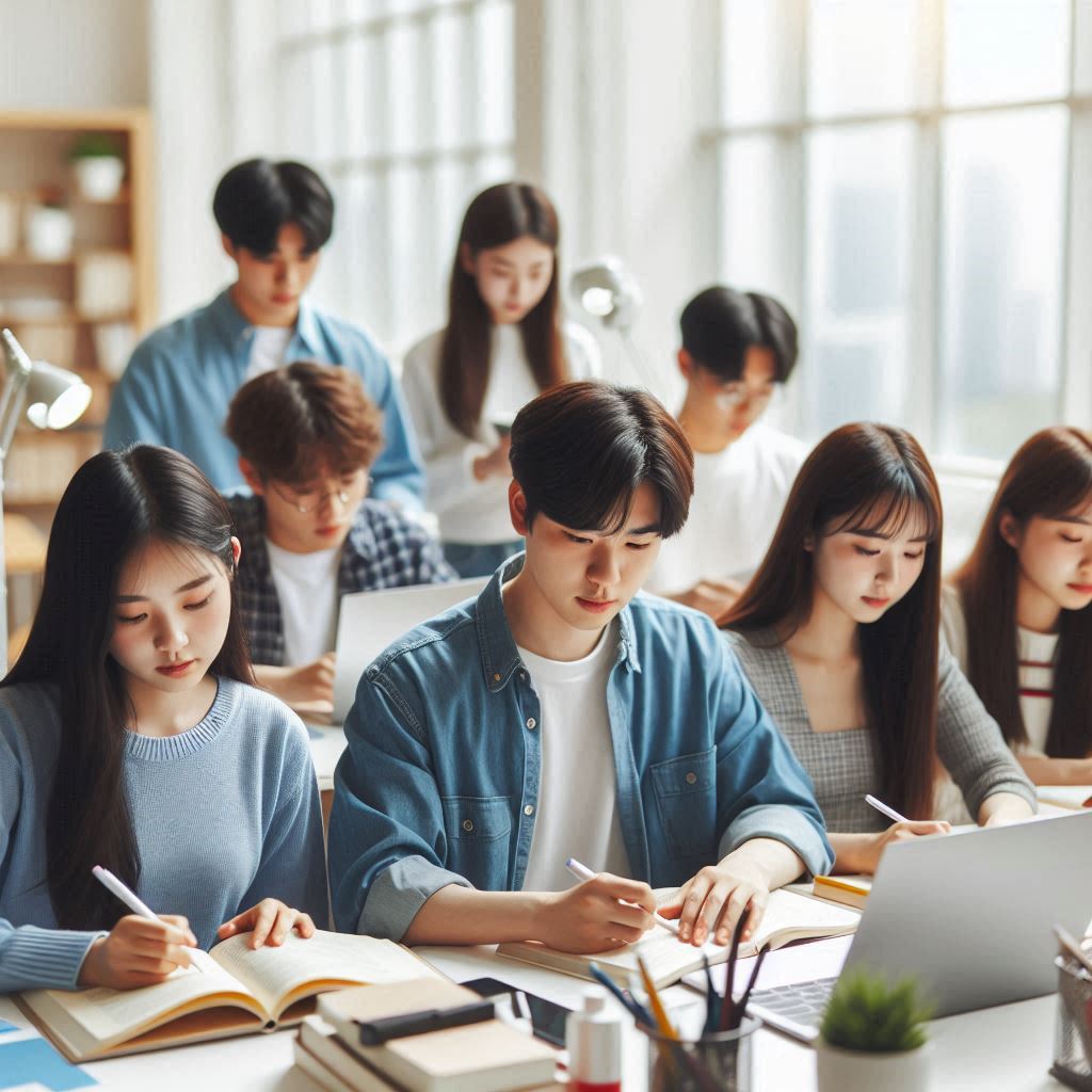 자격증 학원에서 공부하는 모습