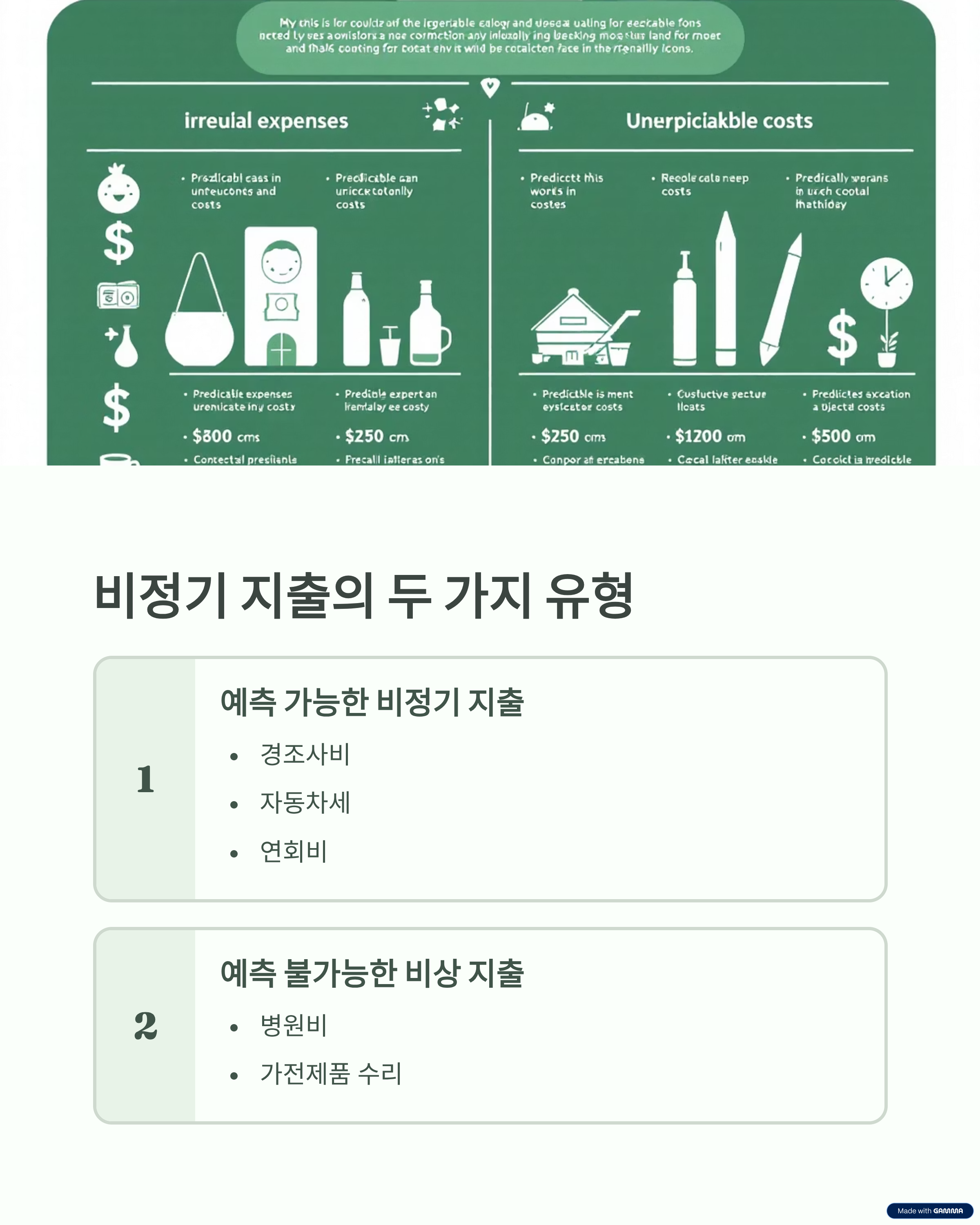 비정기 지출의 유형