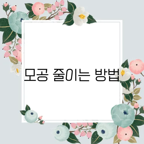 모공 줄이는 방법