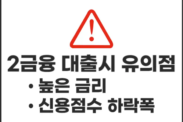 2금융 대출시 유의할 점