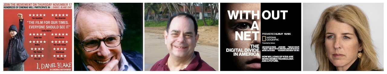 영화 [나&#44; 다니엘 블레이크] 포스터&#44; 켄 로치 감독&#44; 미래교육학자 마크 프렌스키&#44; 다큐멘터리 [위드아웃 어 넷:미국의 정보격차] 포스터&#44; 로리 케네디 감독 사진