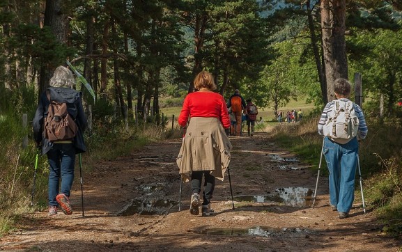가벼운 등산장비 스틱, 배낭, 등산화