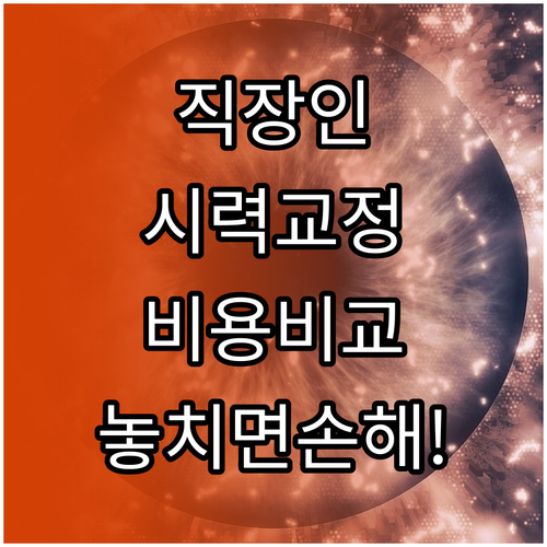 직장인을 위한 시력교정술 추천과 비용..