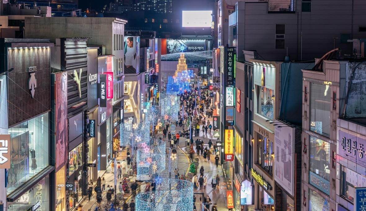 부산 광복로 겨울빛 트리축제