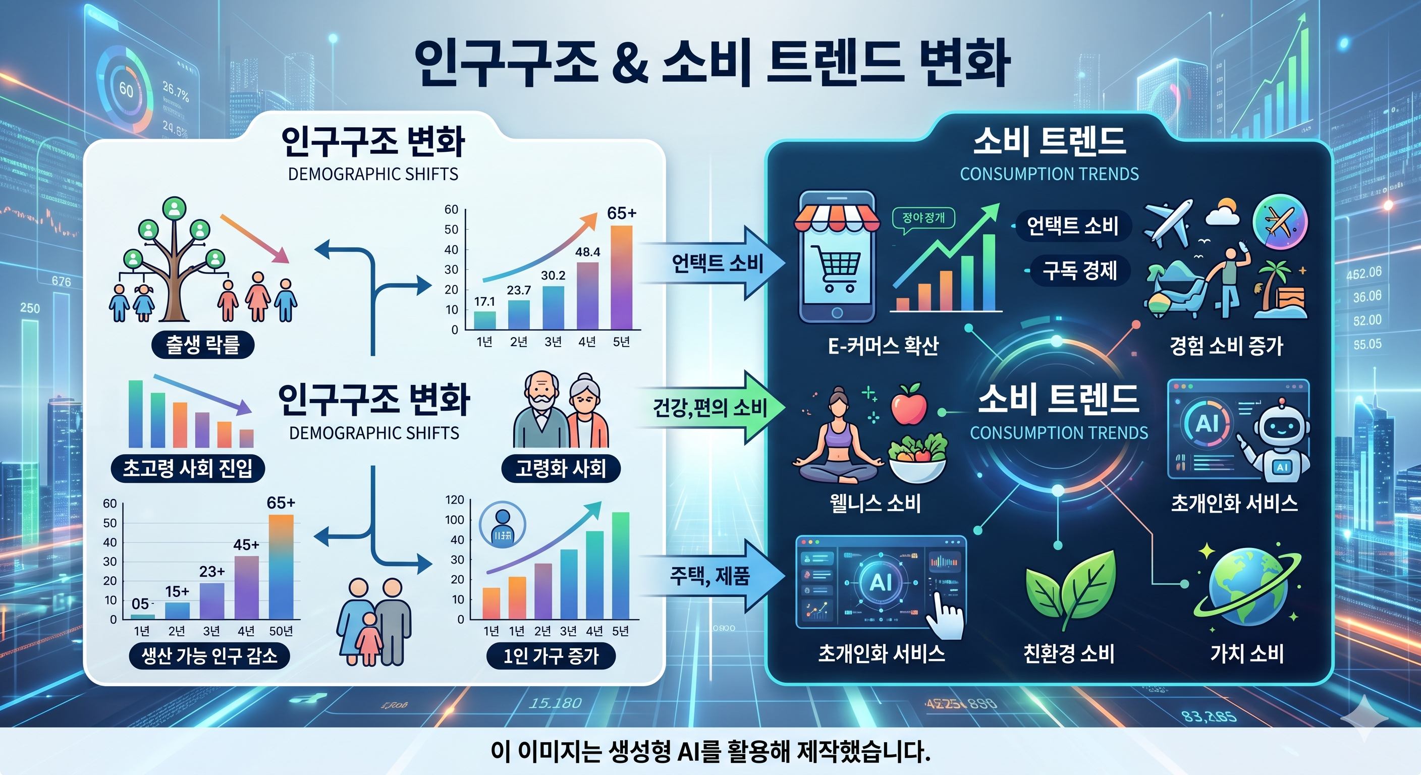 인구구조 & 소비트랜드 변화 인포그래픽