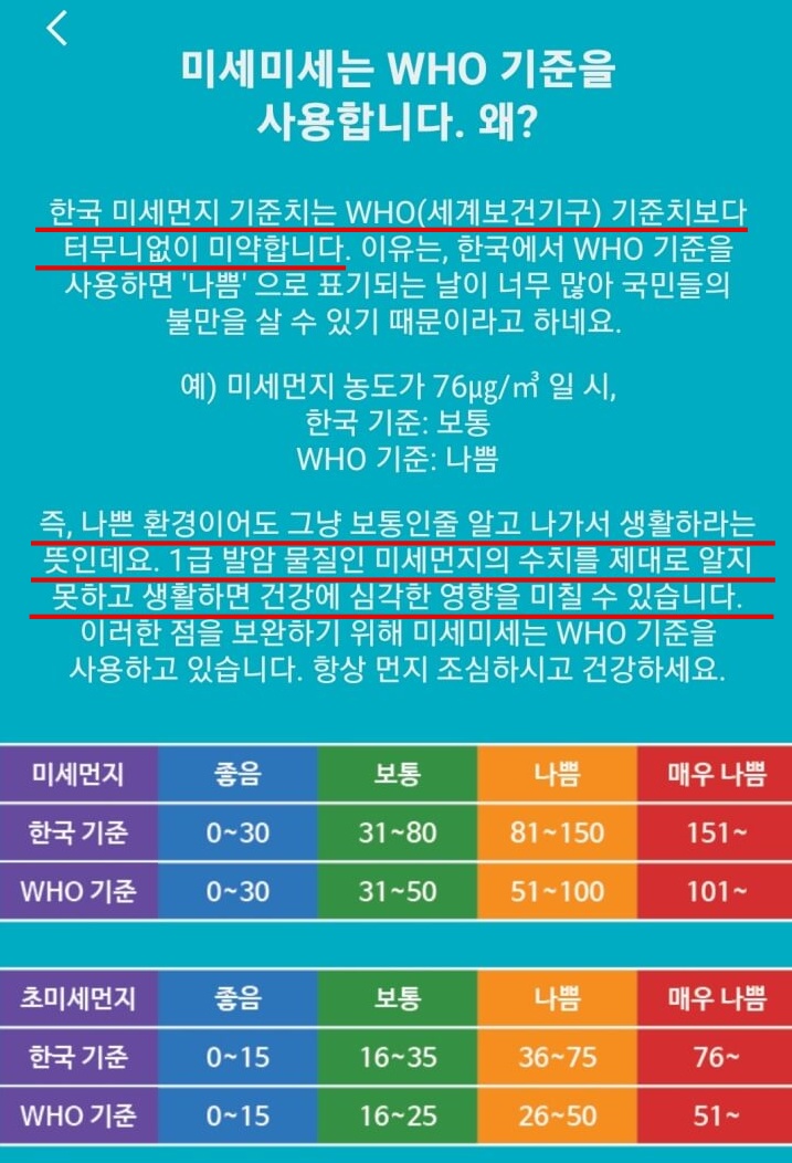 미세먼지어플-미세미세WHO기준