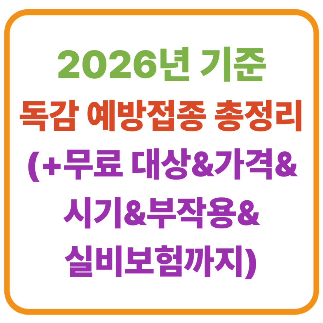 독감 예방접종 총정리 (2026년 기준)무료 대상&middot;가격&middot;시기&middot;부작용&middot;실비보험까지 한 번에 정리