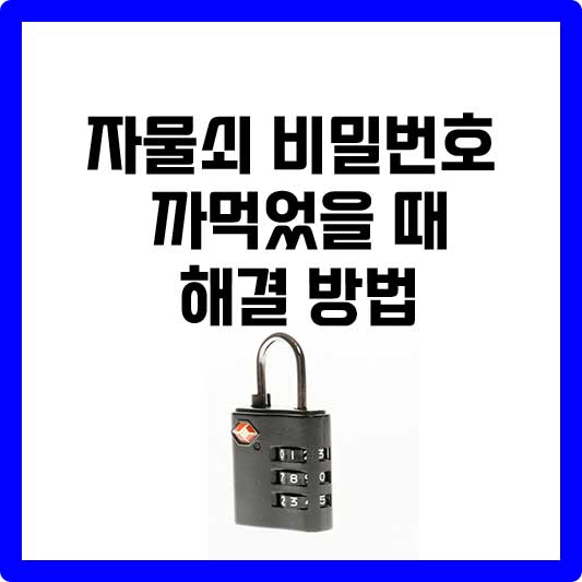 자물쇠 비밀번호 까먹었을 때 해결 방법