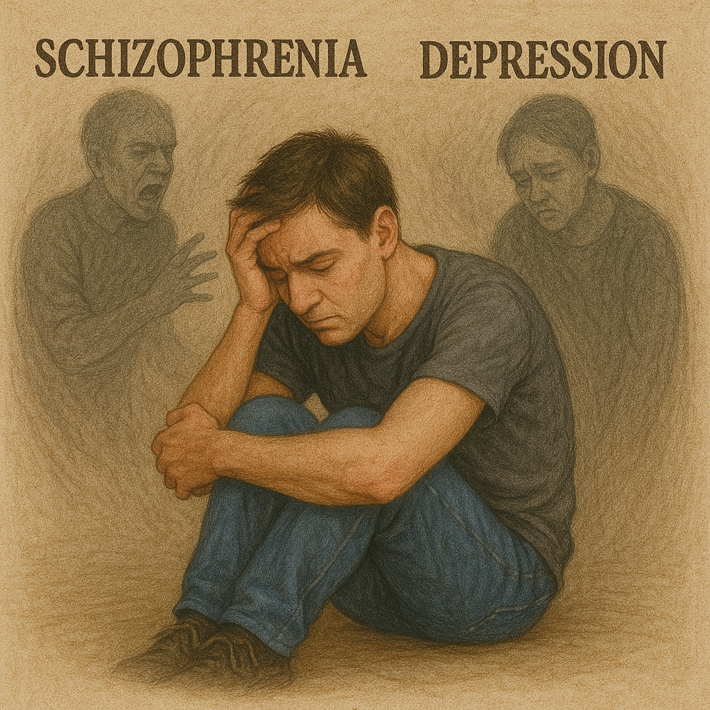 조현병과 우울증에 관련된 사진