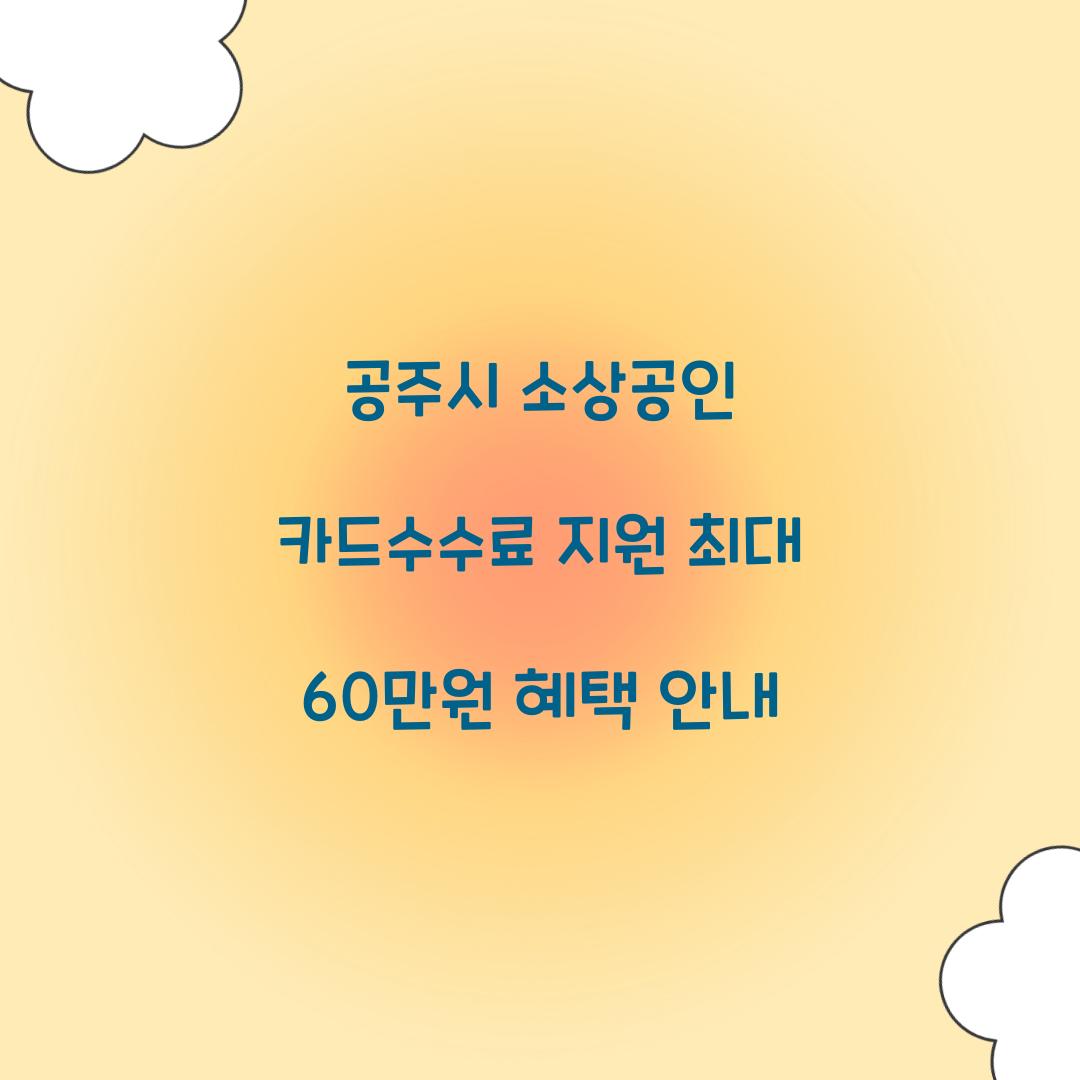 공주시 소상공인 카드수수료 지원