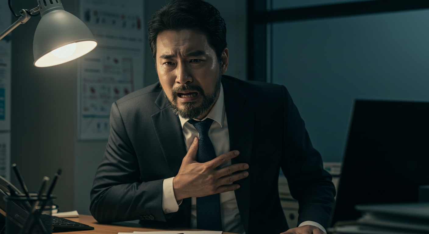 40대 남성 업무중 협심증 초기증상