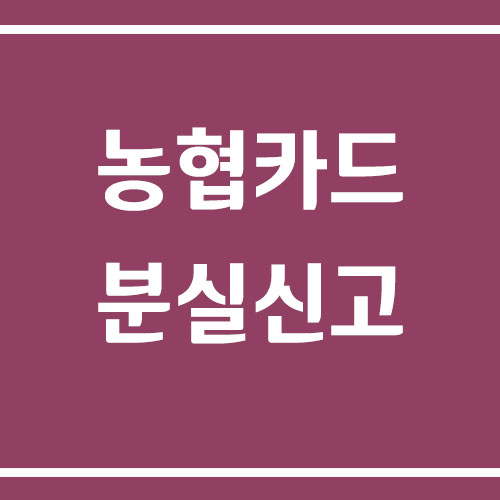 농협카드 분실신고 방법 및 대처 요령