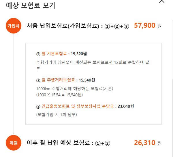 캐롯 월정산형 보험료