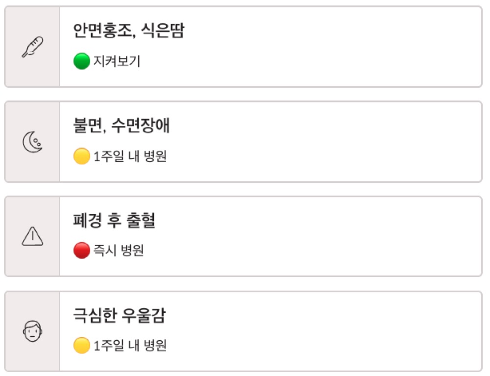 갱년기 증상 체크리스트