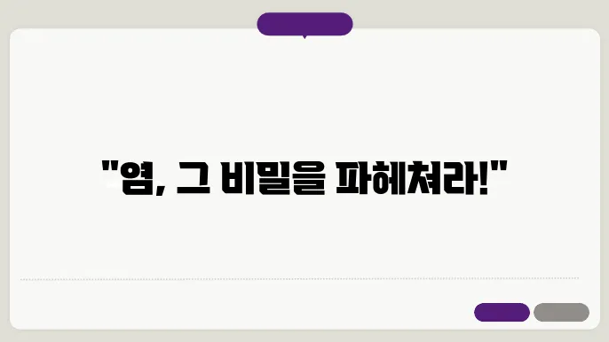 염의 종류와 화학적 특성