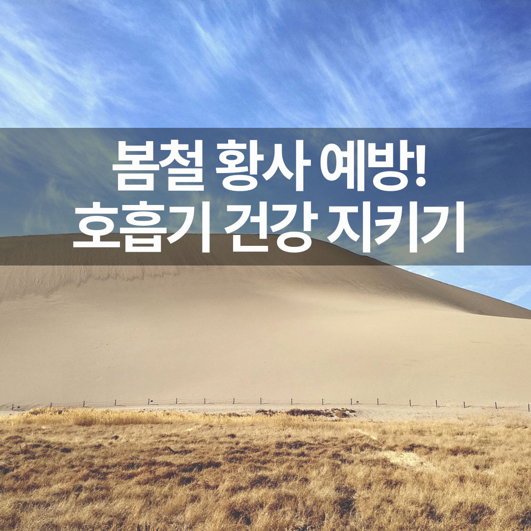 봄철 황사 예방, 호흡기 건강 지키기