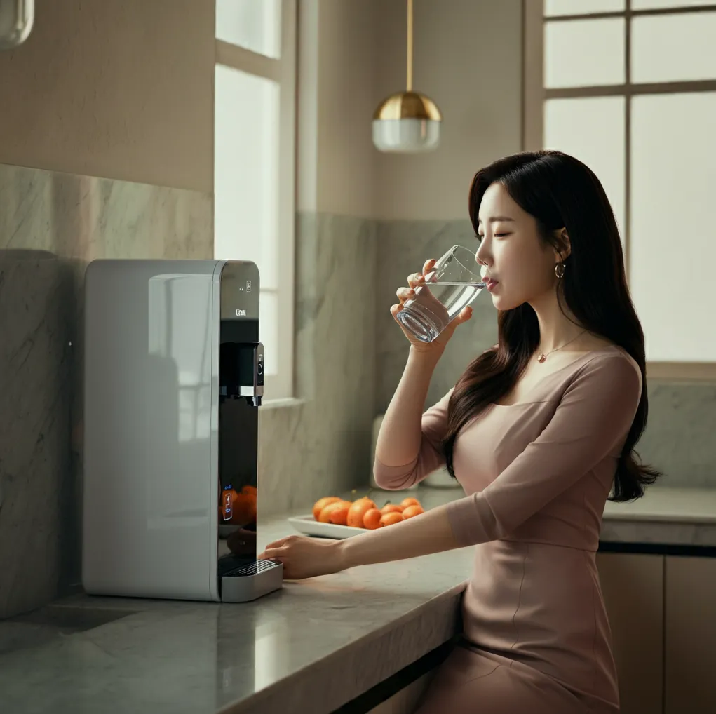 세련된-주방에서-물마시는-한국여자05