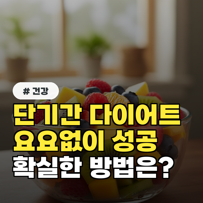 단기간 다이어트, 요요 현상 없이 성공하는 확실한 방법은