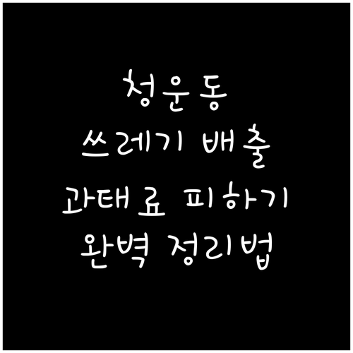 청운동 쓰레기 배출, 과태료 피하는 ..
