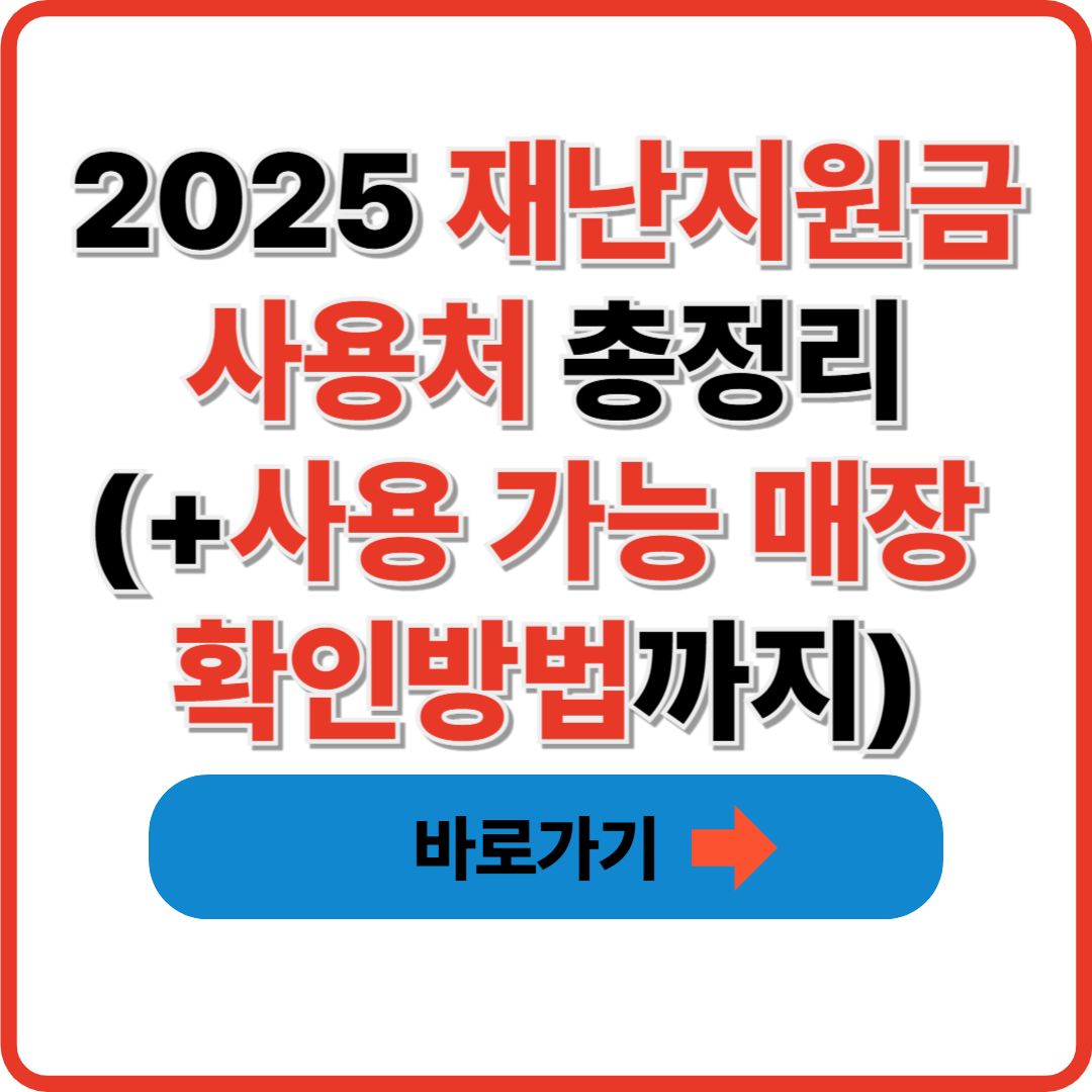 2025 재난지원금 사용처 총정리(+사용 가능 매장 확인방법까지)