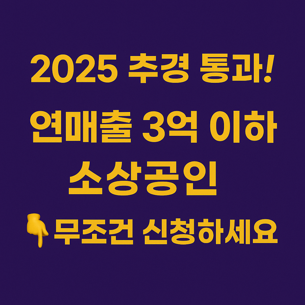 2025 소상공인 지원금 신청