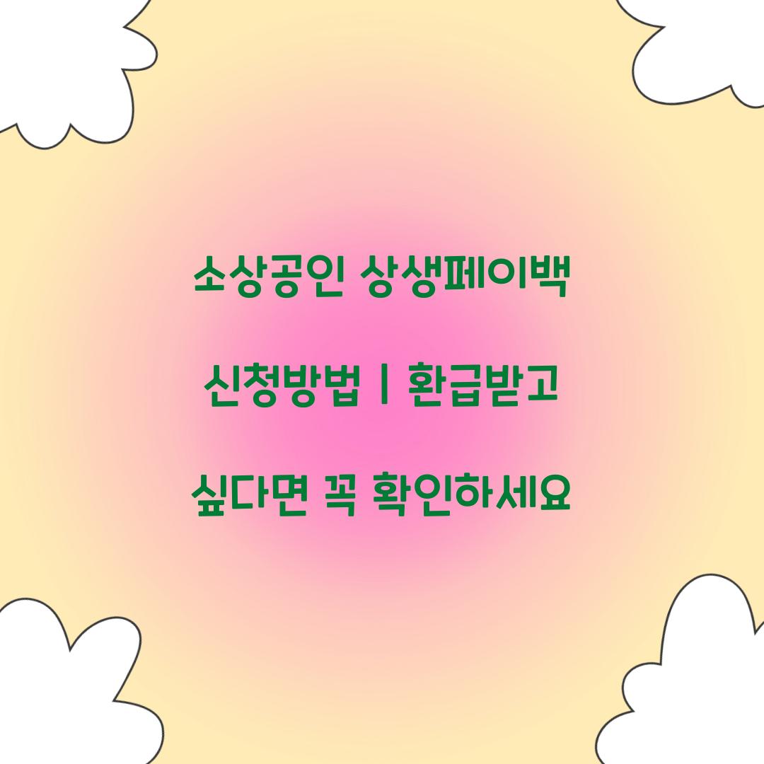 소상공인 상생페이백 신청