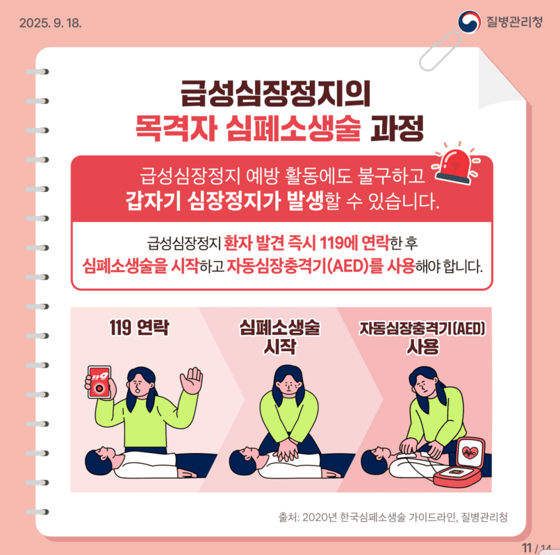 당신의 심장은 안녕하신가요? 급성심장정지 예방과 응급 대처법 총정리 / 심폐소생술과 AED 사용법