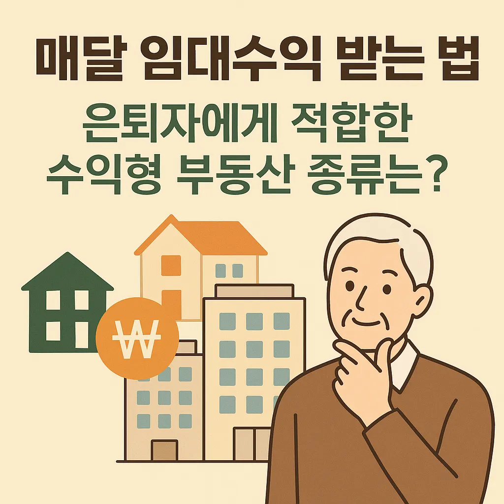 매달 임대수익 받는 법! 은퇴자에게 적합한 수익형 부동산 종류는?