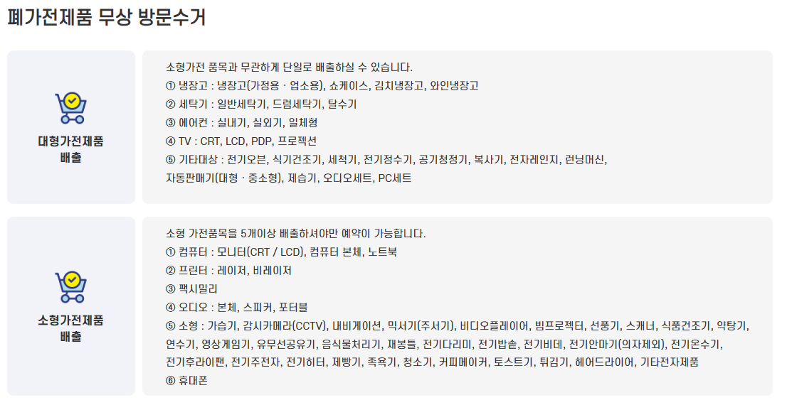 폐가전제품은 무상수거 대상