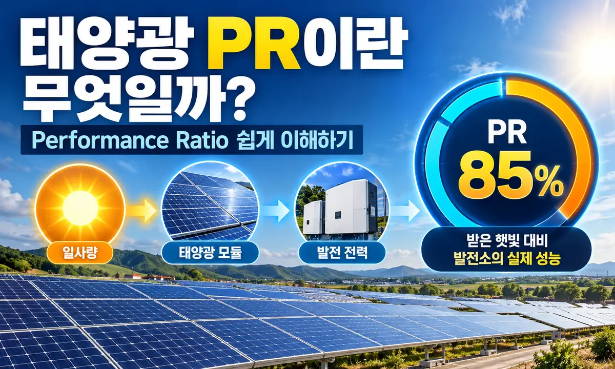 태양광 PR Performance Ratio 성능비 개념 인포그래픽